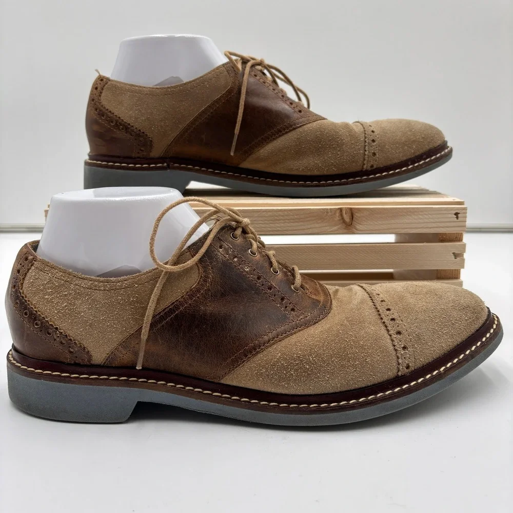 Cole‎ Haan Brown Suede Cap Toe Oxfords Mens 10 NikeAir